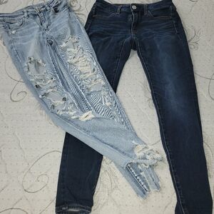 2 AE Jeans For $13.00 Stylish Ripped and Dark Wash Women Jeans